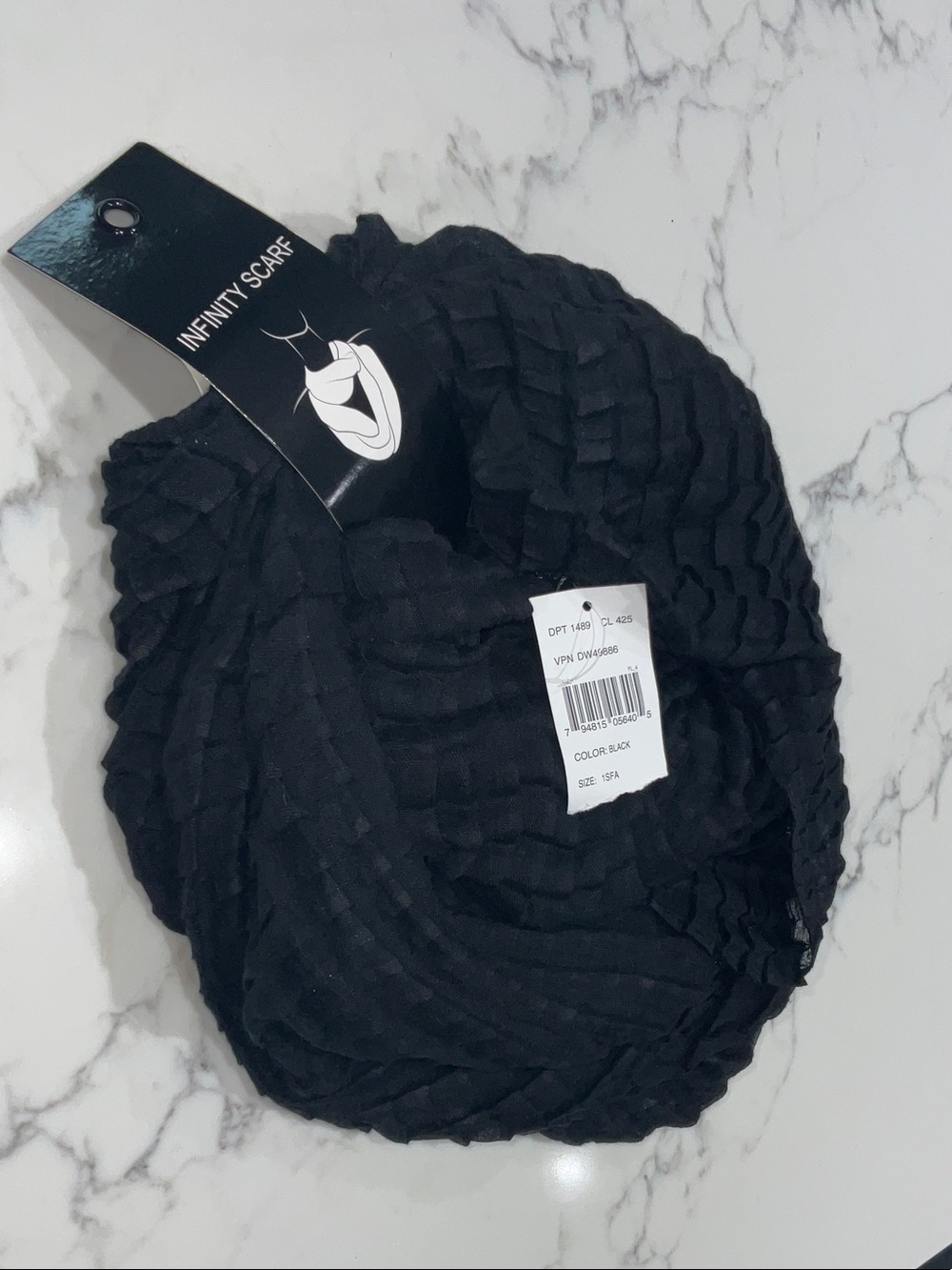 Cejon Infinity Scarf for Women - Black